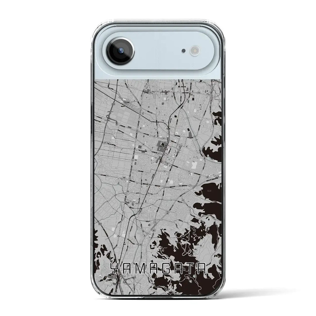 【山形(山形県)】地図柄iPhoneケース(クリアタイプ)モノトーン・iPhone 17 Pro Max 用