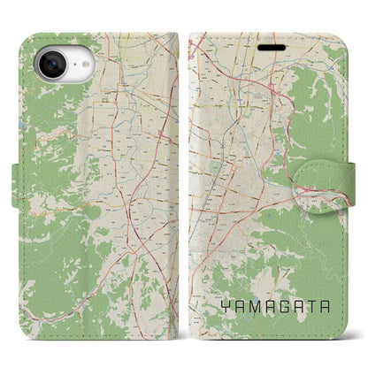 【山形（山形県）】地図柄iPhoneケース（手帳タイプ）