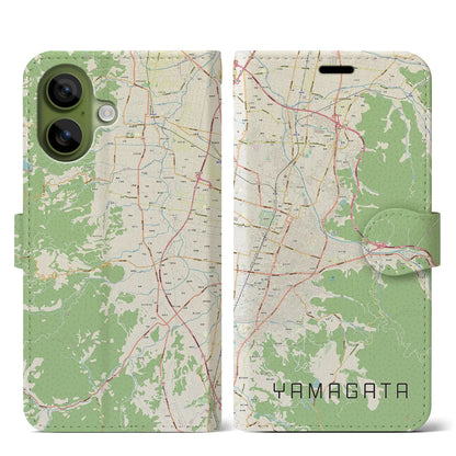 【山形（山形県）】地図柄iPhoneケース（手帳タイプ）