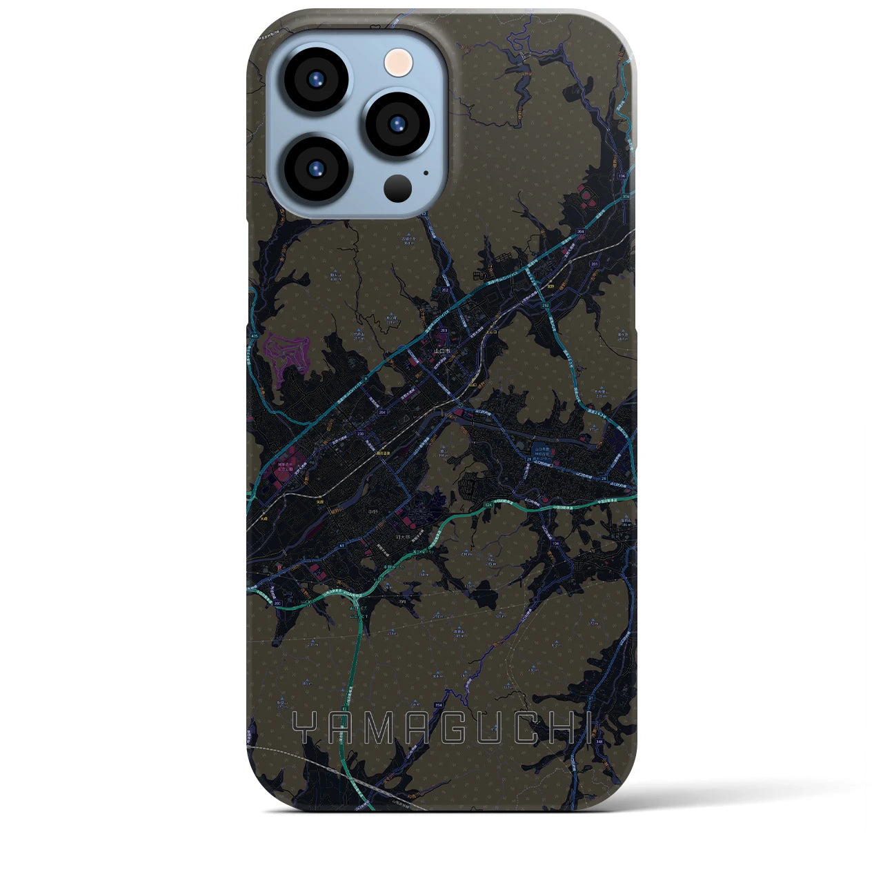 【山口（山口県）】地図柄iPhoneケース（バックカバータイプ）