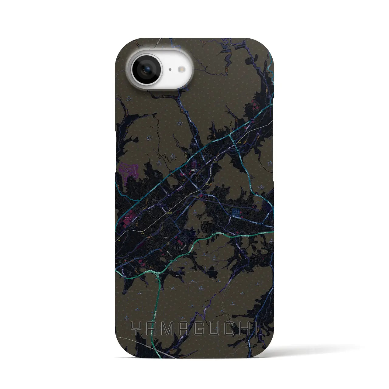 【山口（山口県）】地図柄iPhoneケース（バックカバータイプ）