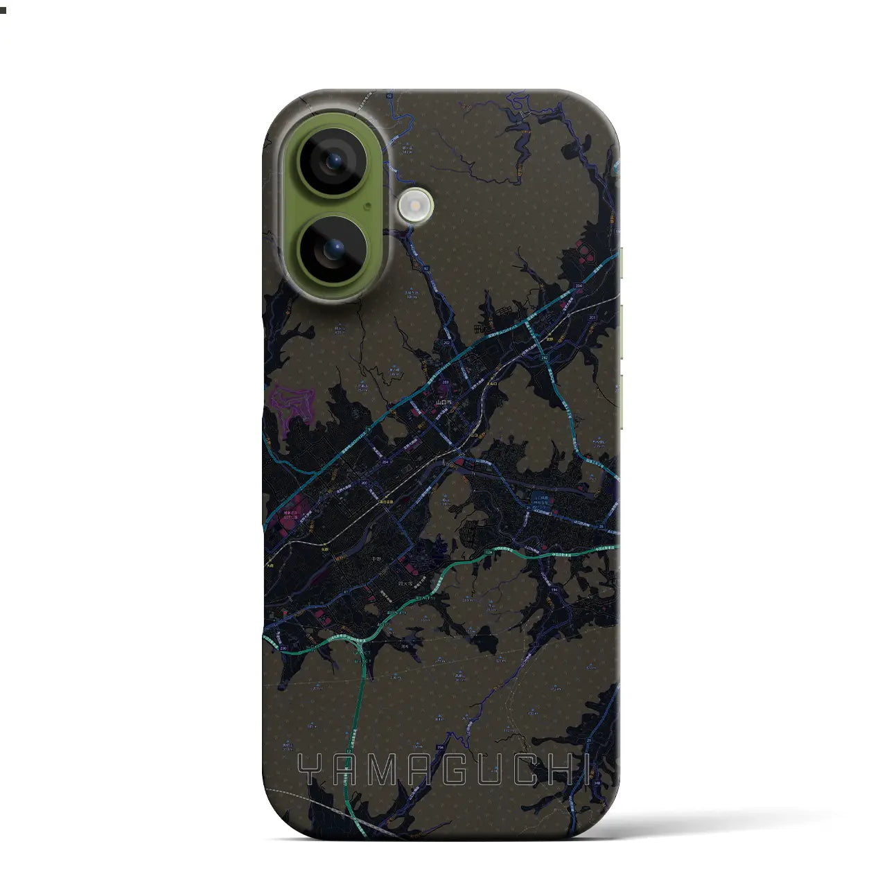 【山口（山口県）】地図柄iPhoneケース（バックカバータイプ）