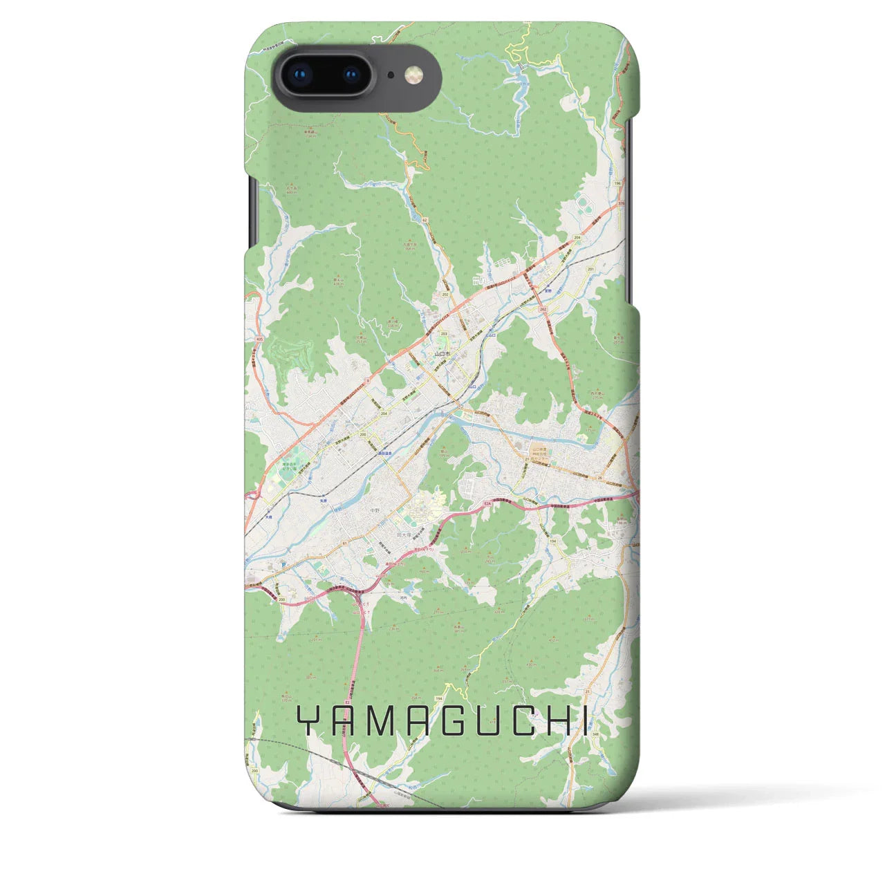 【山口（山口県）】地図柄iPhoneケース（バックカバータイプ）