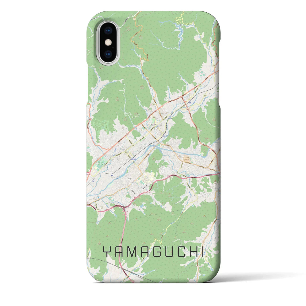 【山口（山口県）】地図柄iPhoneケース（バックカバータイプ）