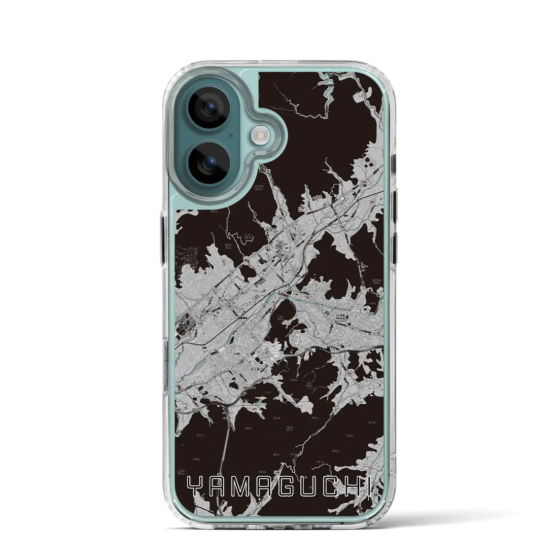【山口（山口県）】地図柄iPhoneケース（MagSafeタイプ）モノトーン・iPhone 16 Pro 用