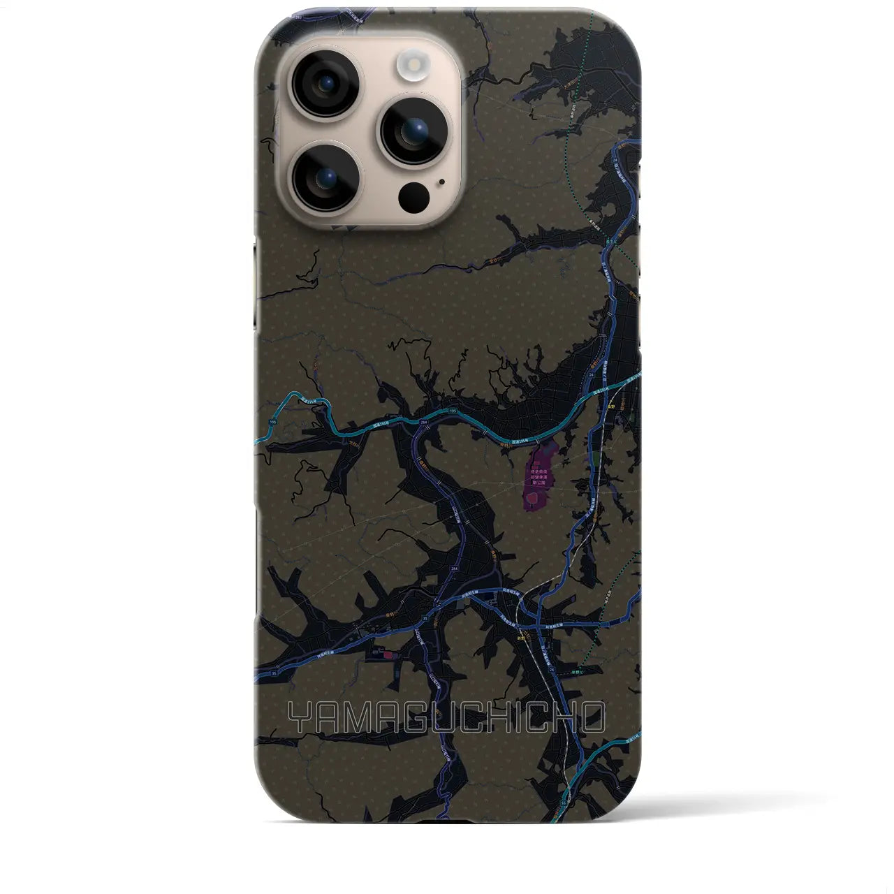 【山口町（徳島県）】地図柄iPhoneケース（バックカバータイプ）