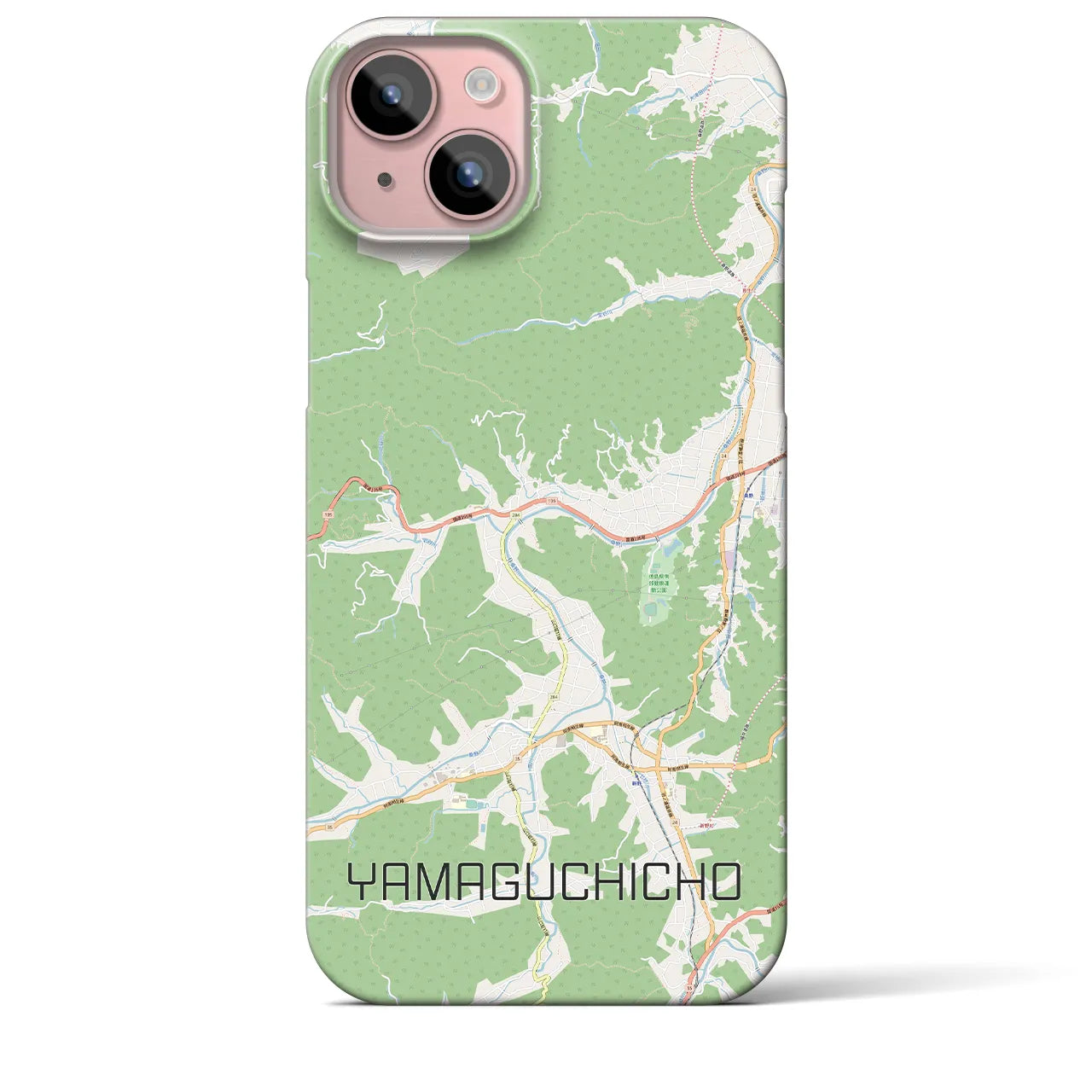 【山口町（徳島県）】地図柄iPhoneケース（バックカバータイプ）