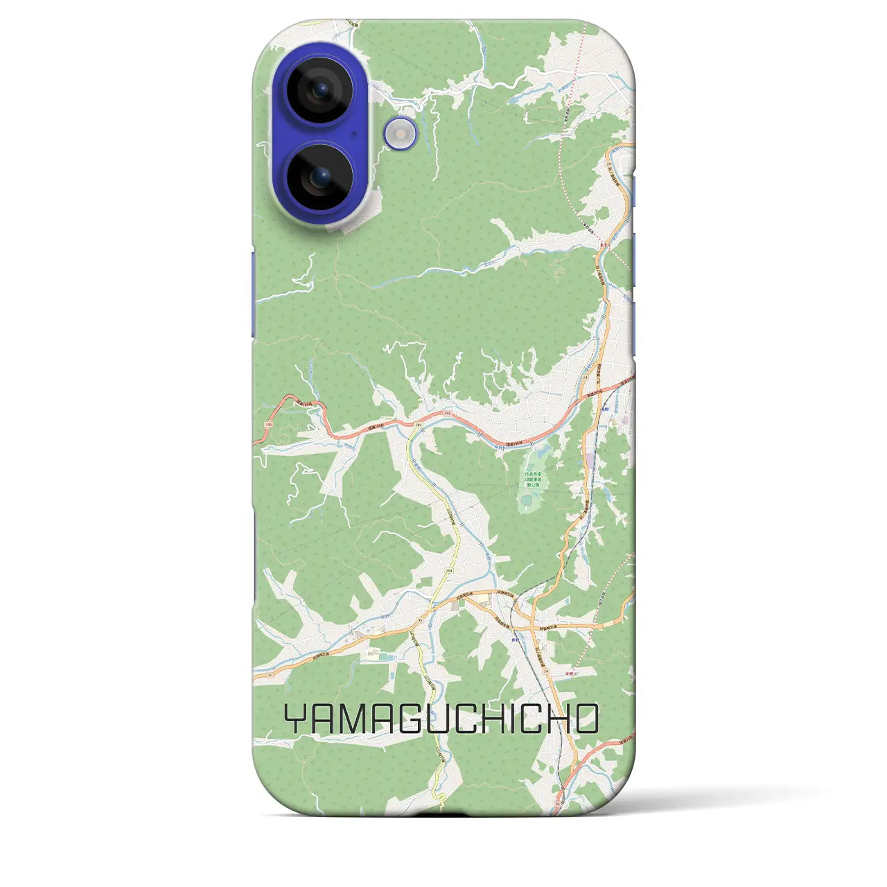 【山口町（徳島県）】地図柄iPhoneケース（バックカバータイプ）