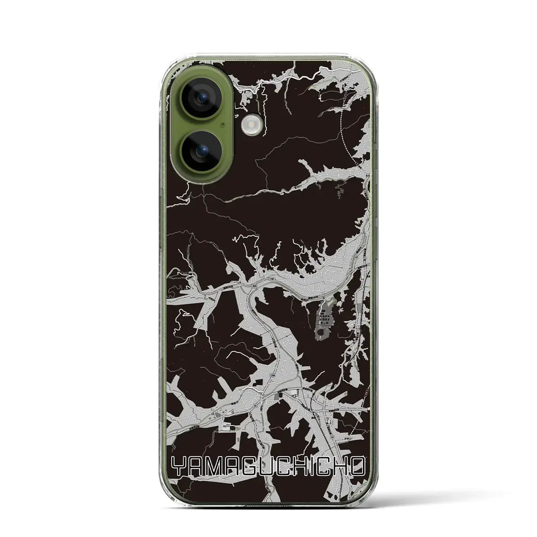 【山口町（徳島県）】地図柄iPhoneケース（クリアタイプ）モノトーン・iPhone 17 Pro Max 用