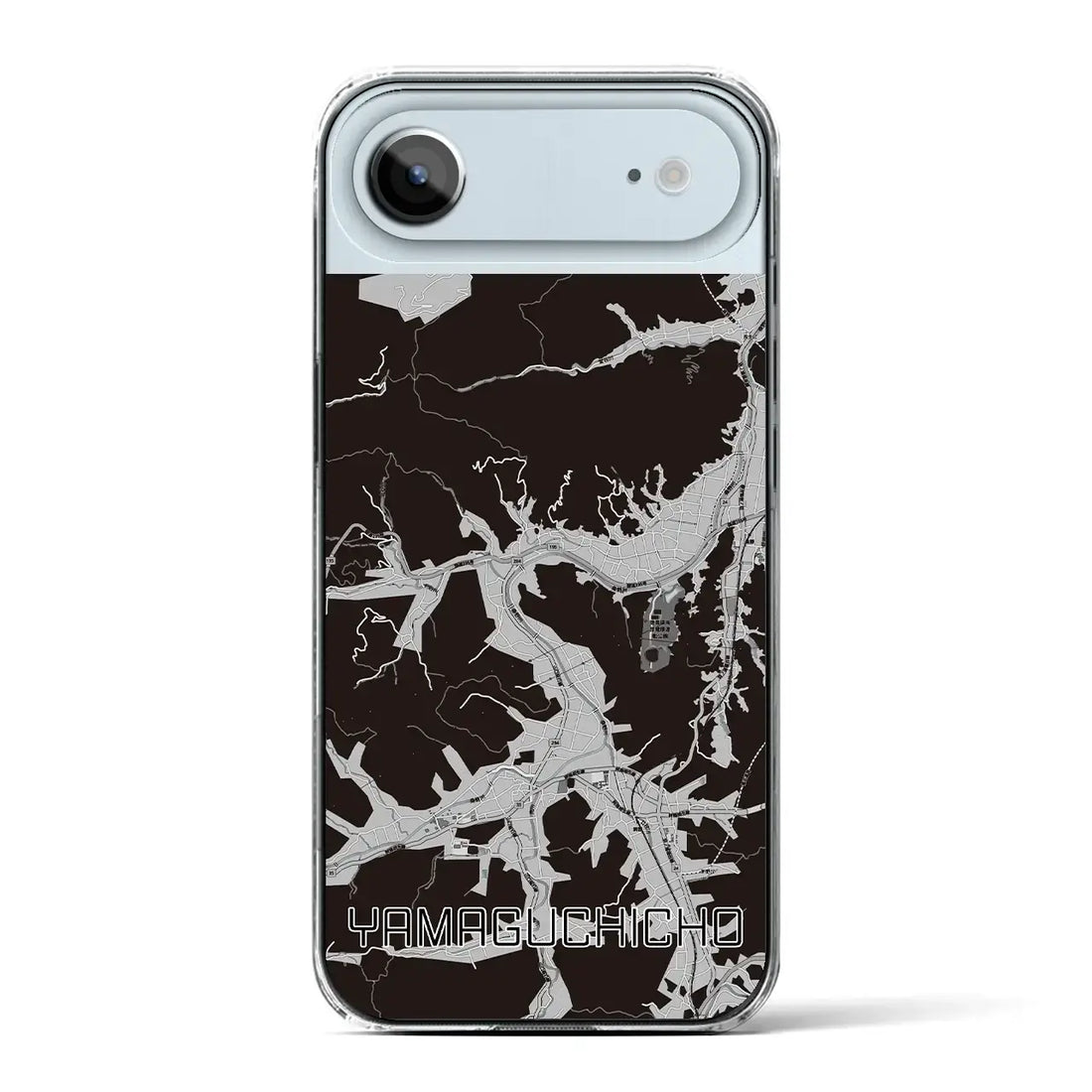 【山口町（徳島県）】地図柄iPhoneケース（クリアタイプ）モノトーン・iPhone 17 Pro Max 用