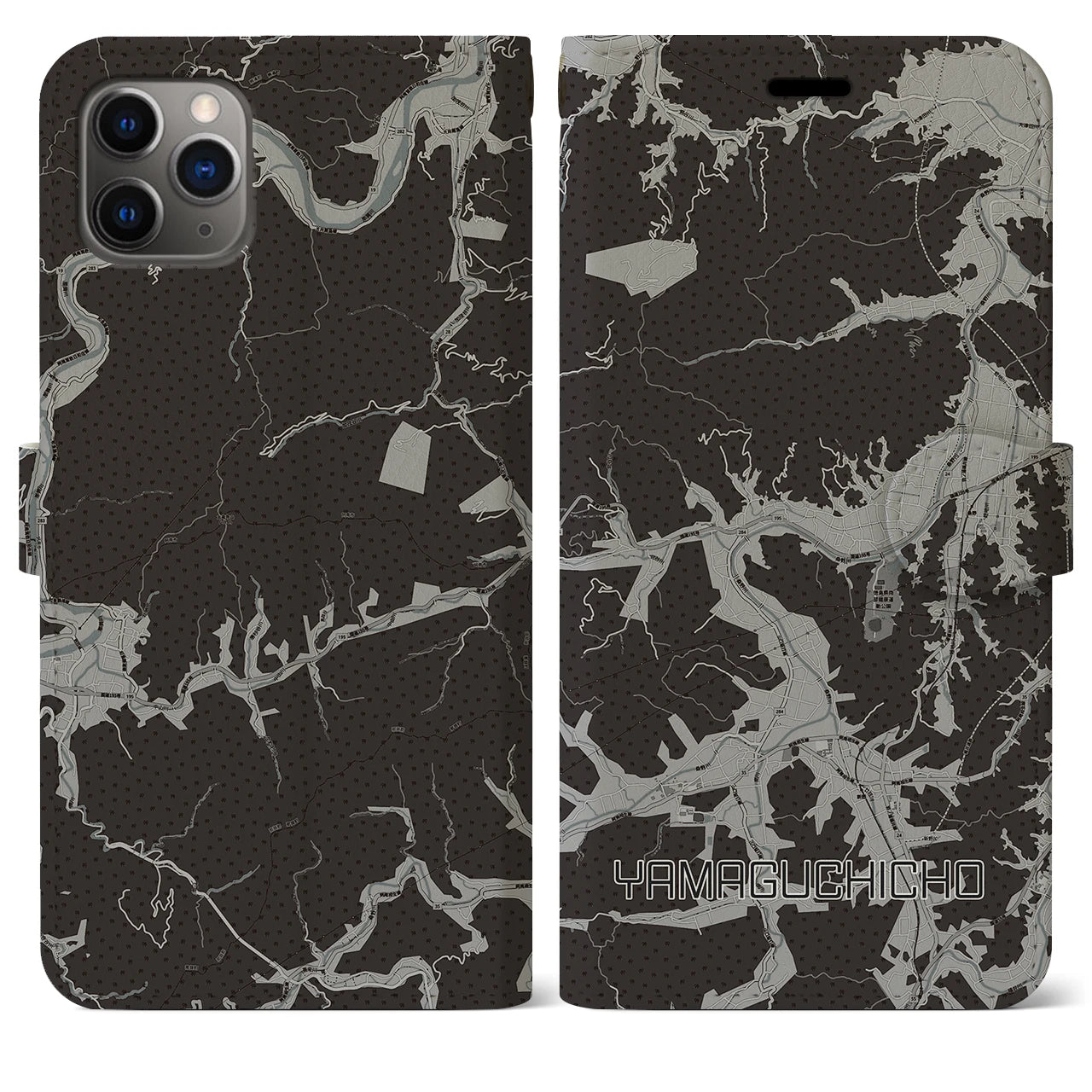 【山口町（徳島県）】地図柄iPhoneケース（手帳タイプ）