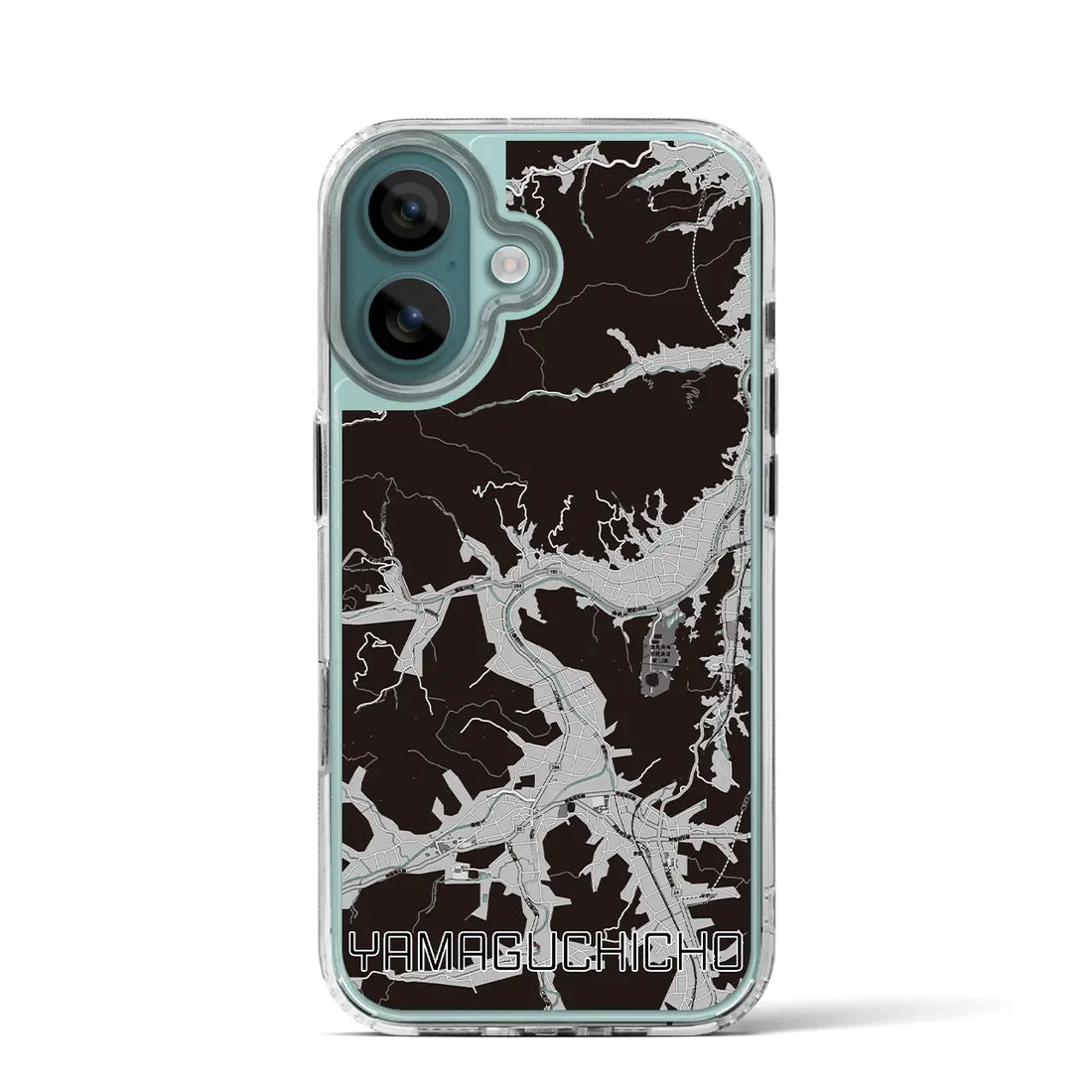 【山口町(徳島県)】地図柄iPhoneケース(MagSafeタイプ)モノトーン・iPhone 16 Pro 用