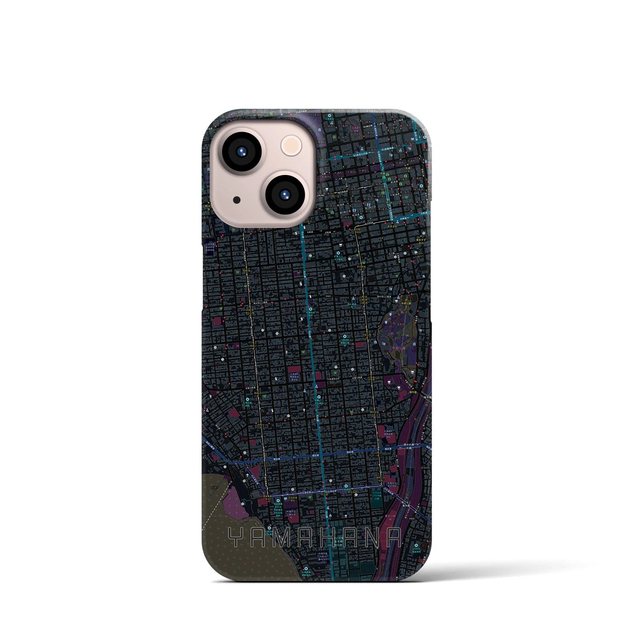 【山鼻（北海道）】地図柄iPhoneケース（バックカバータイプ）