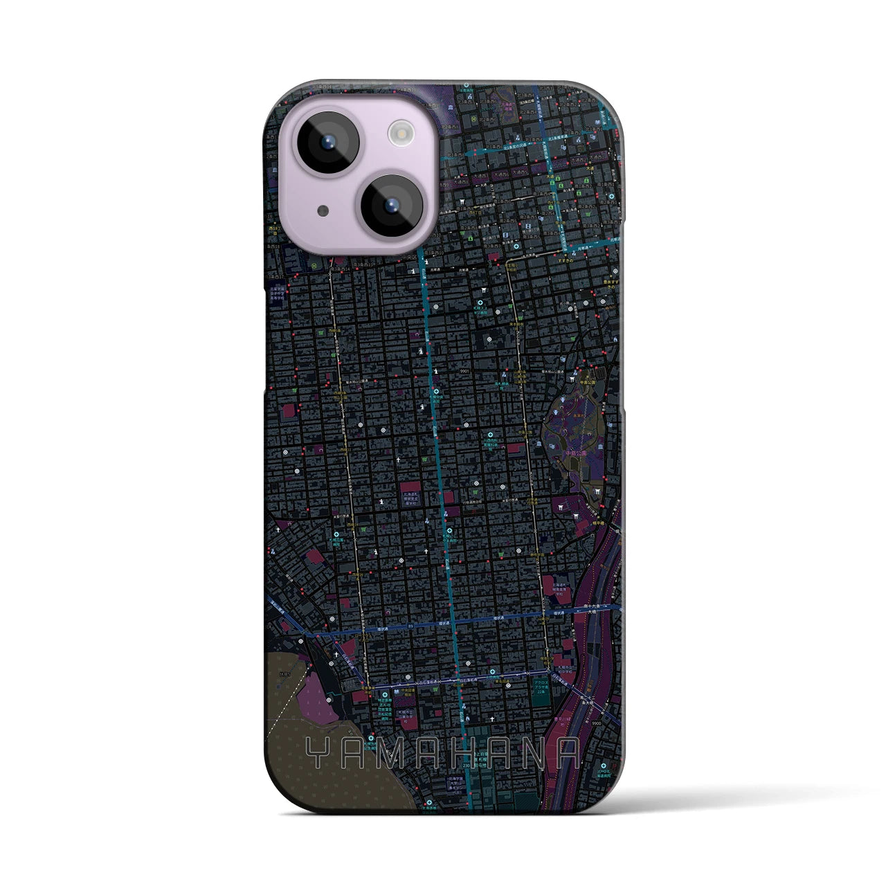 【山鼻（北海道）】地図柄iPhoneケース（バックカバータイプ）