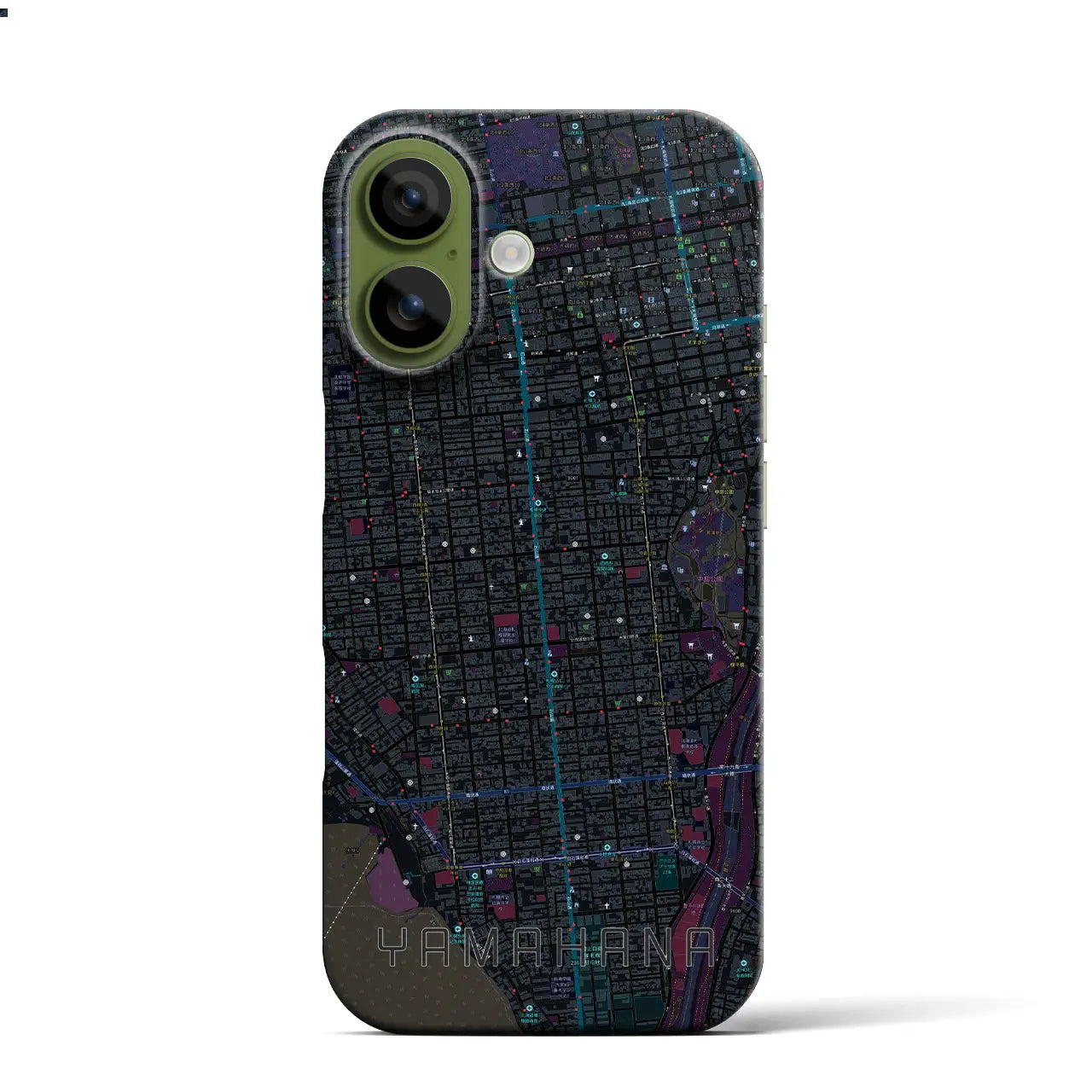 【山鼻（北海道）】地図柄iPhoneケース（バックカバータイプ）