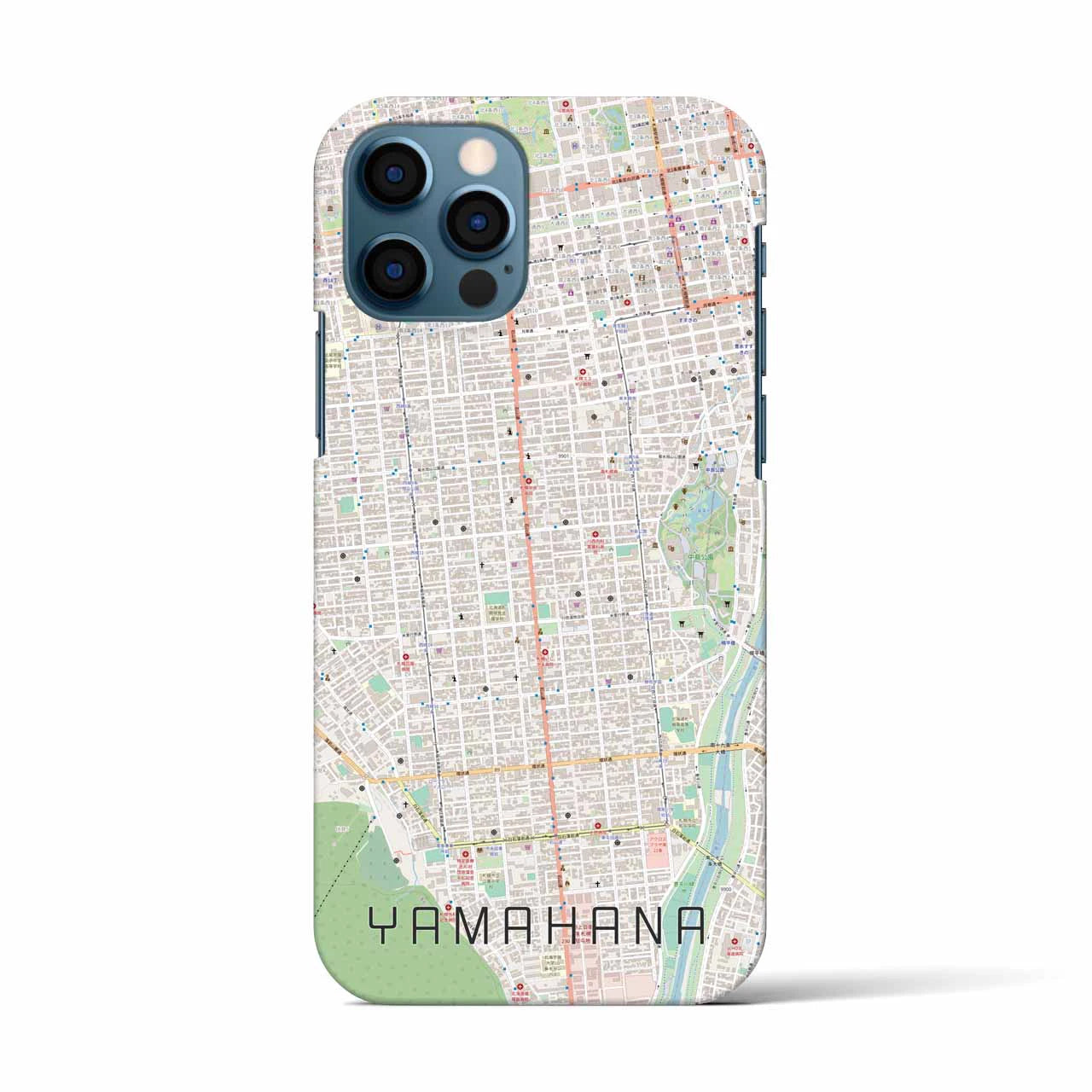 【山鼻（北海道）】地図柄iPhoneケース（バックカバータイプ）
