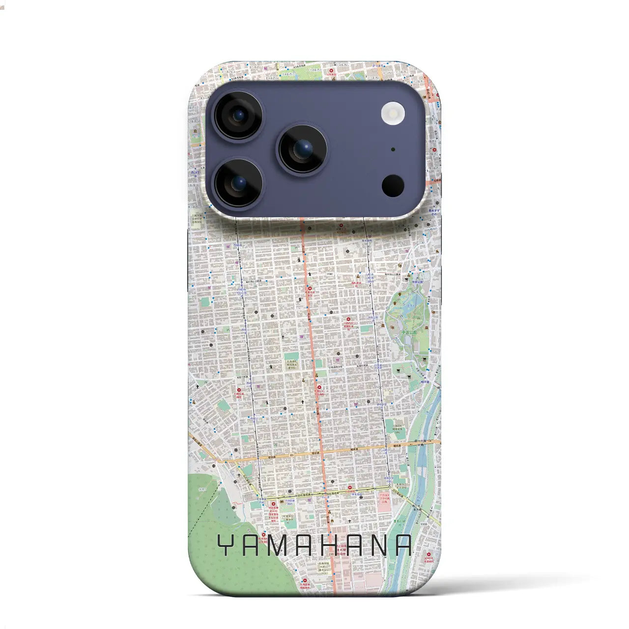 【山鼻（北海道）】地図柄iPhoneケース（バックカバータイプ）ナチュラル・iPhone 17 Pro Max 用