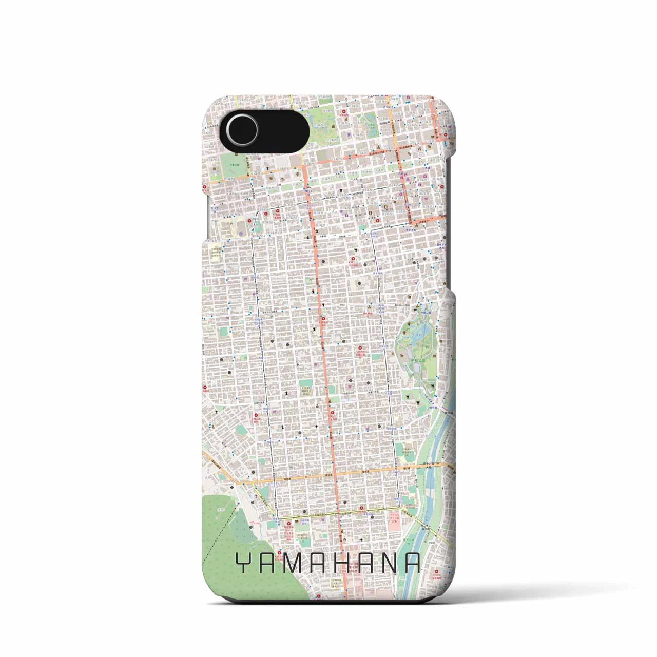 【山鼻（北海道）】地図柄iPhoneケース（バックカバータイプ）