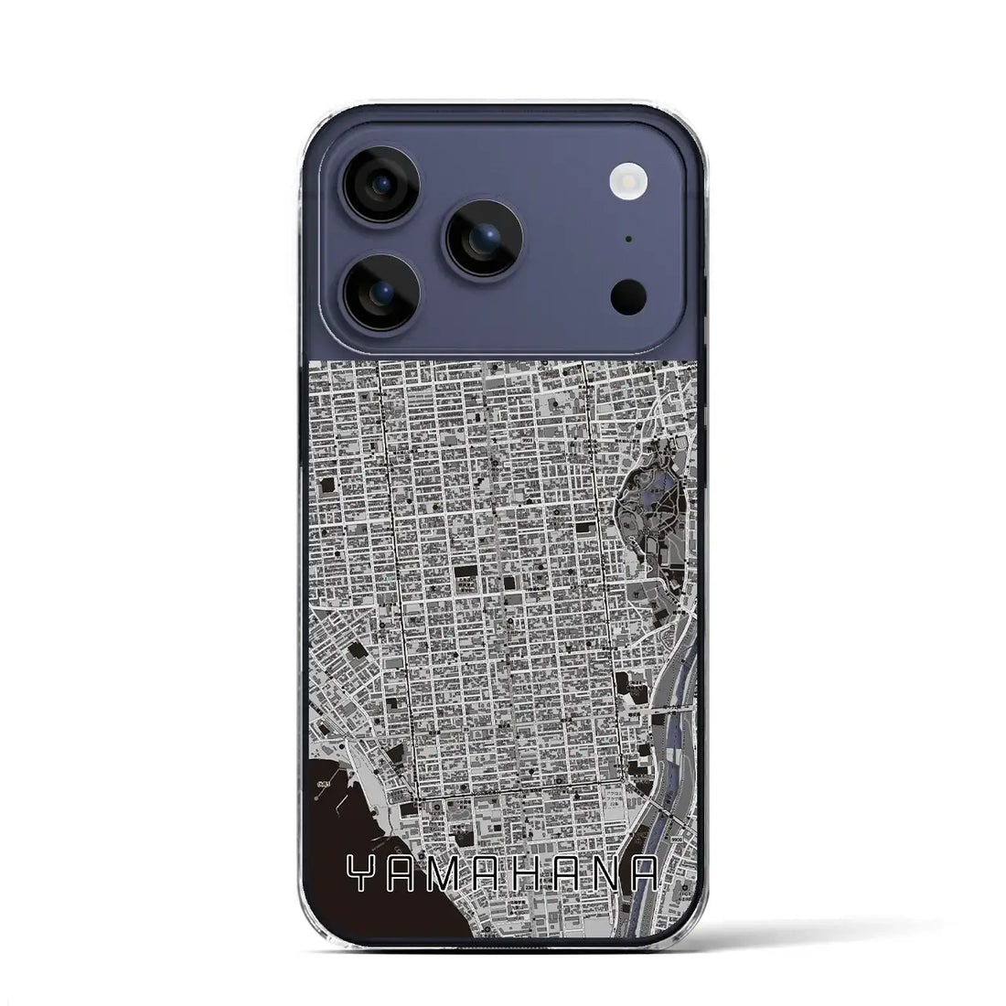 【山鼻(北海道)】地図柄iPhoneケース(クリアタイプ)モノトーン・iPhone 17 Pro Max 用