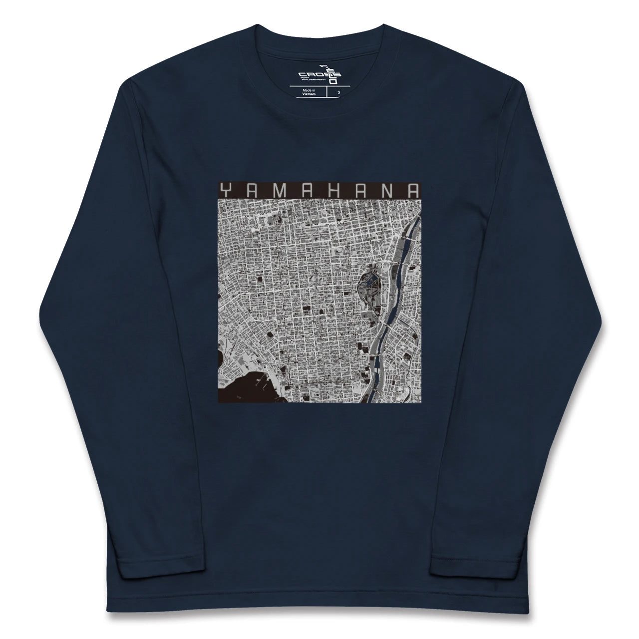 【山鼻（北海道）】地図柄ロングスリーブTシャツ