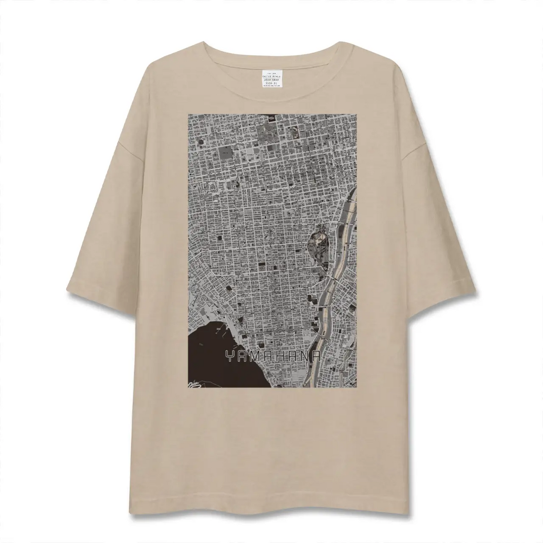 【山鼻（北海道）】地図柄ビッグシルエットTシャツ
