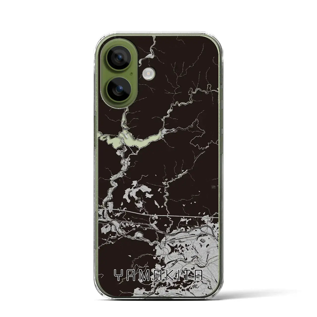 【山北（神奈川県）】地図柄iPhoneケース（クリアタイプ）モノトーン・iPhone 17 Pro Max 用