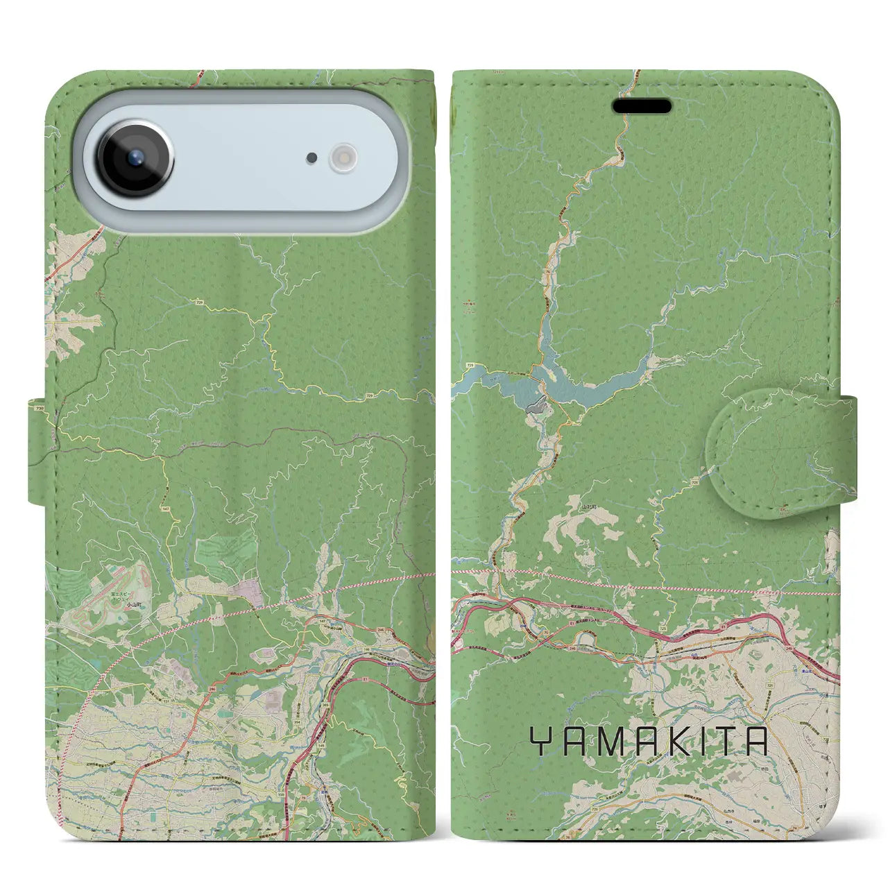 【山北（神奈川県）】地図柄iPhoneケース（手帳タイプ）