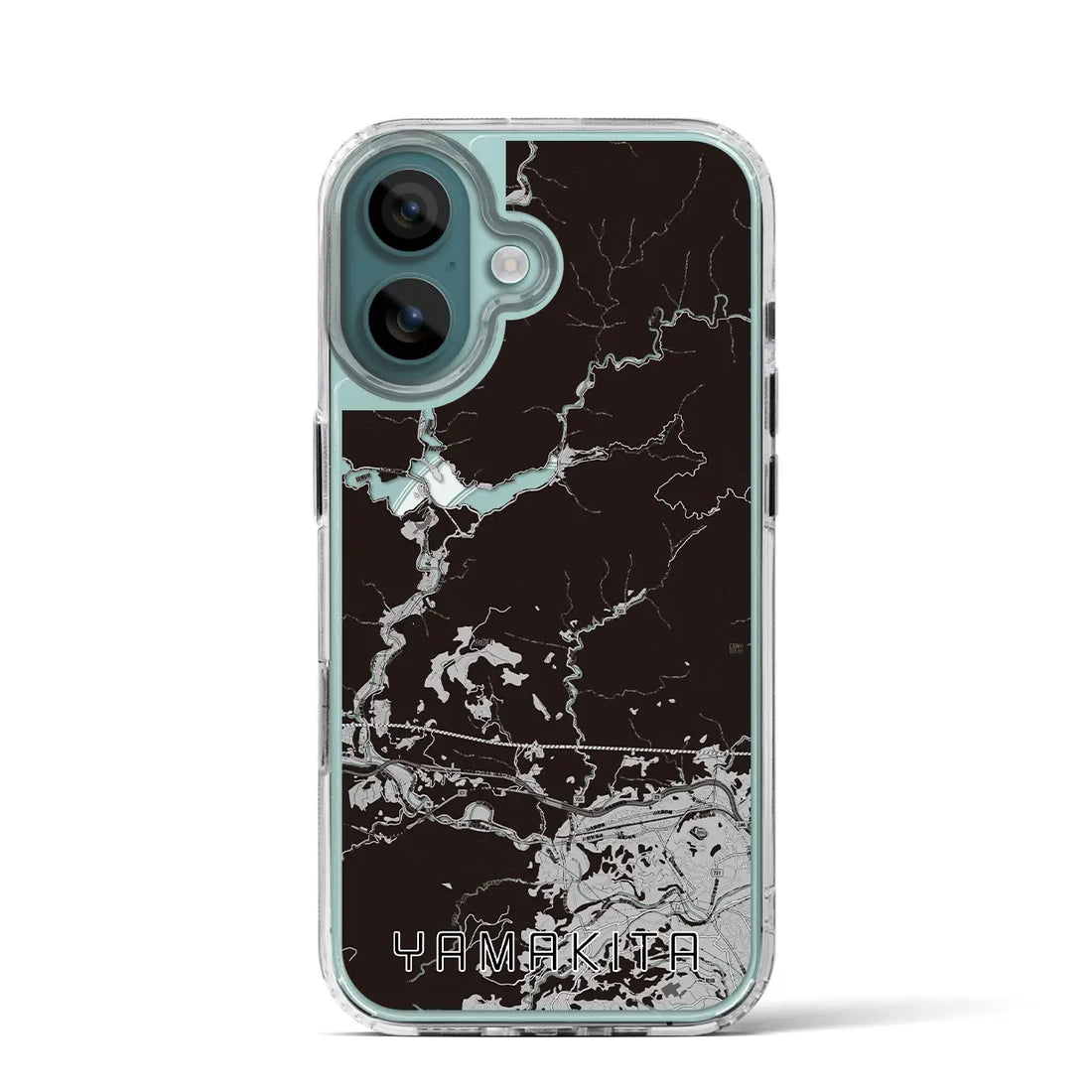 【山北（神奈川県）】地図柄iPhoneケース（MagSafeタイプ）モノトーン・iPhone 16 Pro 用