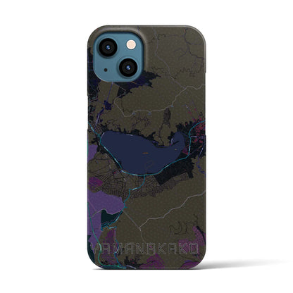 【山中湖（山梨県）】地図柄iPhoneケース（バックカバータイプ）