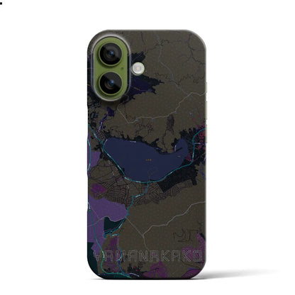 【山中湖（山梨県）】地図柄iPhoneケース（バックカバータイプ）