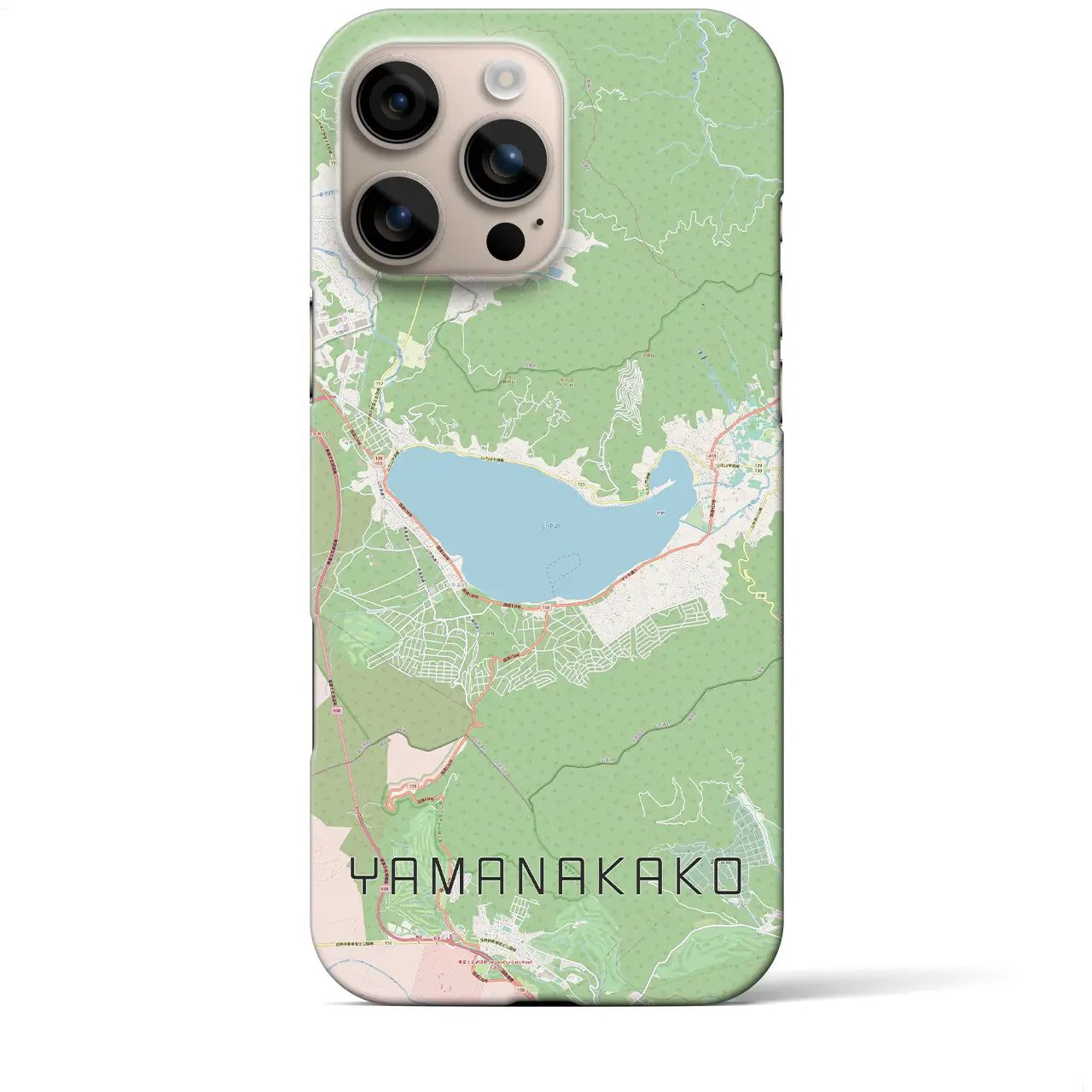 【山中湖（山梨県）】地図柄iPhoneケース（バックカバータイプ）