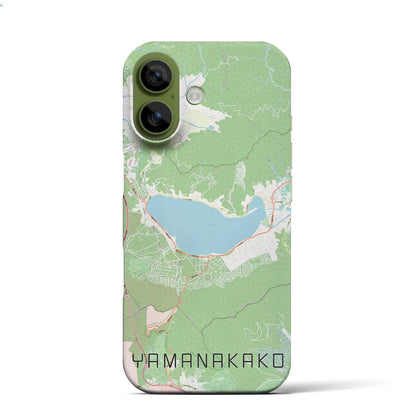 【山中湖（山梨県）】地図柄iPhoneケース（バックカバータイプ）