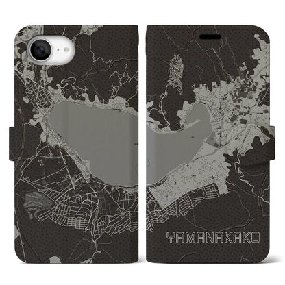 【山中湖（山梨県）】地図柄iPhoneケース（手帳タイプ）
