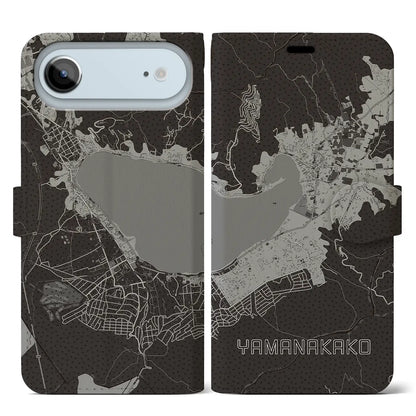 【山中湖（山梨県）】地図柄iPhoneケース（手帳タイプ）