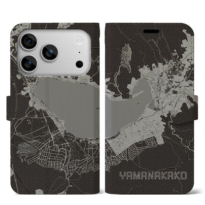 【山中湖（山梨県）】地図柄iPhoneケース（手帳タイプ）