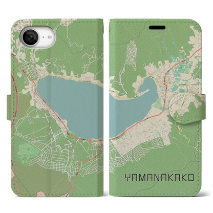 【山中湖（山梨県）】地図柄iPhoneケース（手帳タイプ）