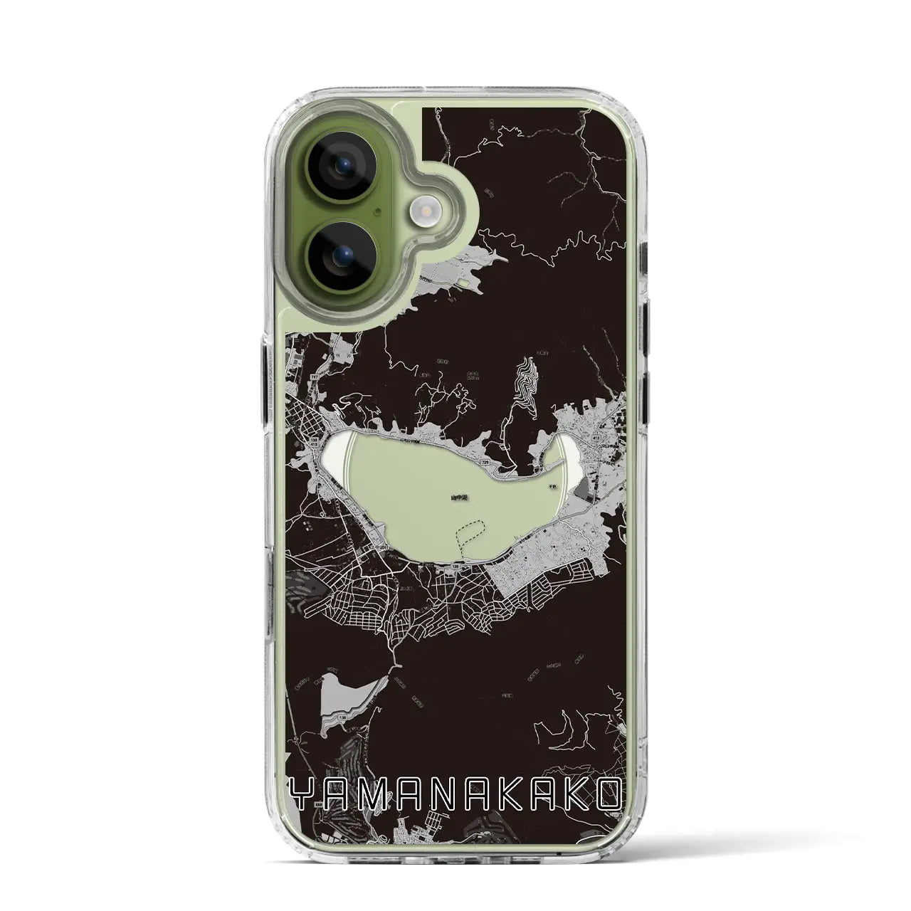 【山中湖（山梨県）】地図柄iPhoneケース（MagSafeタイプ）