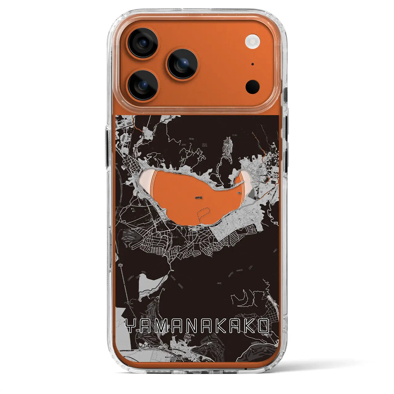 【山中湖（山梨県）】地図柄iPhoneケース（MagSafeタイプ）