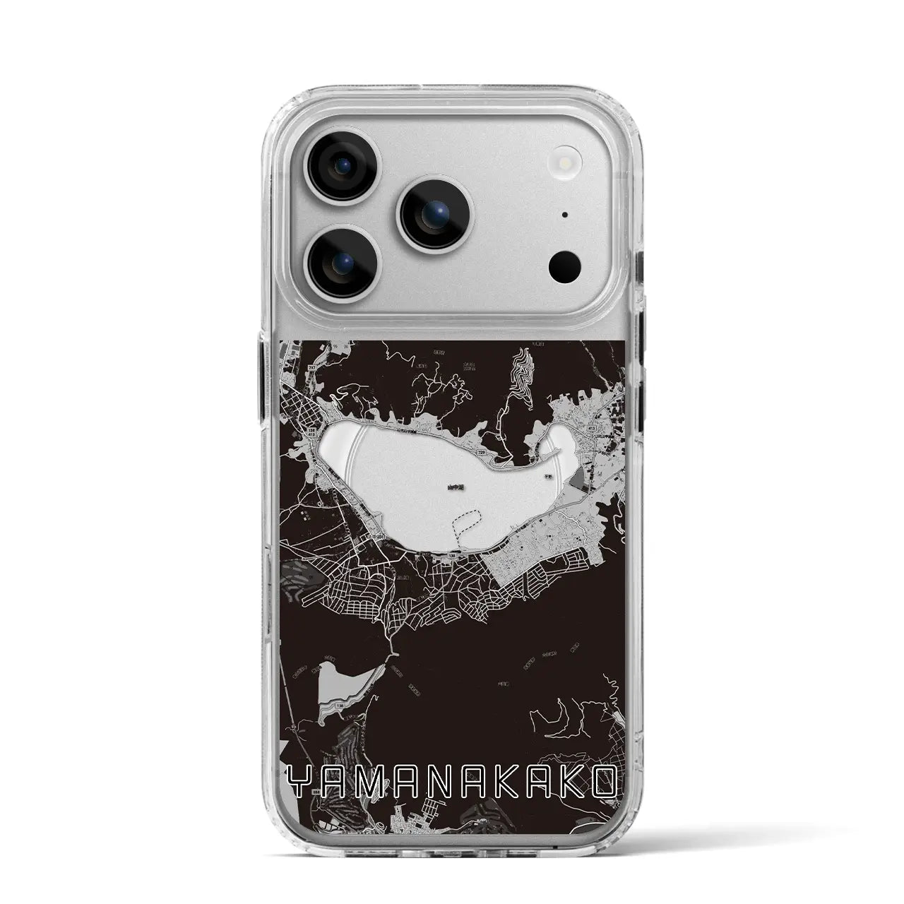 【山中湖（山梨県）】地図柄iPhoneケース（MagSafeタイプ）