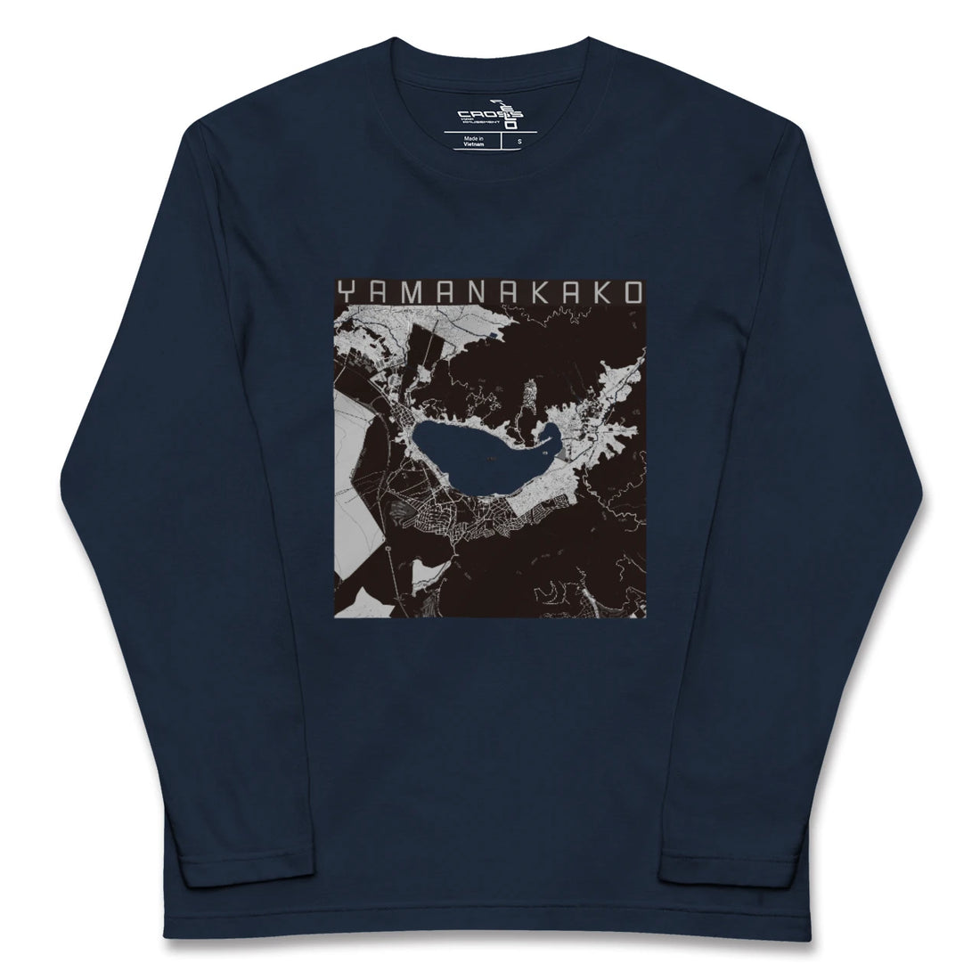 【山中湖（山梨県）】地図柄ロングスリーブTシャツ