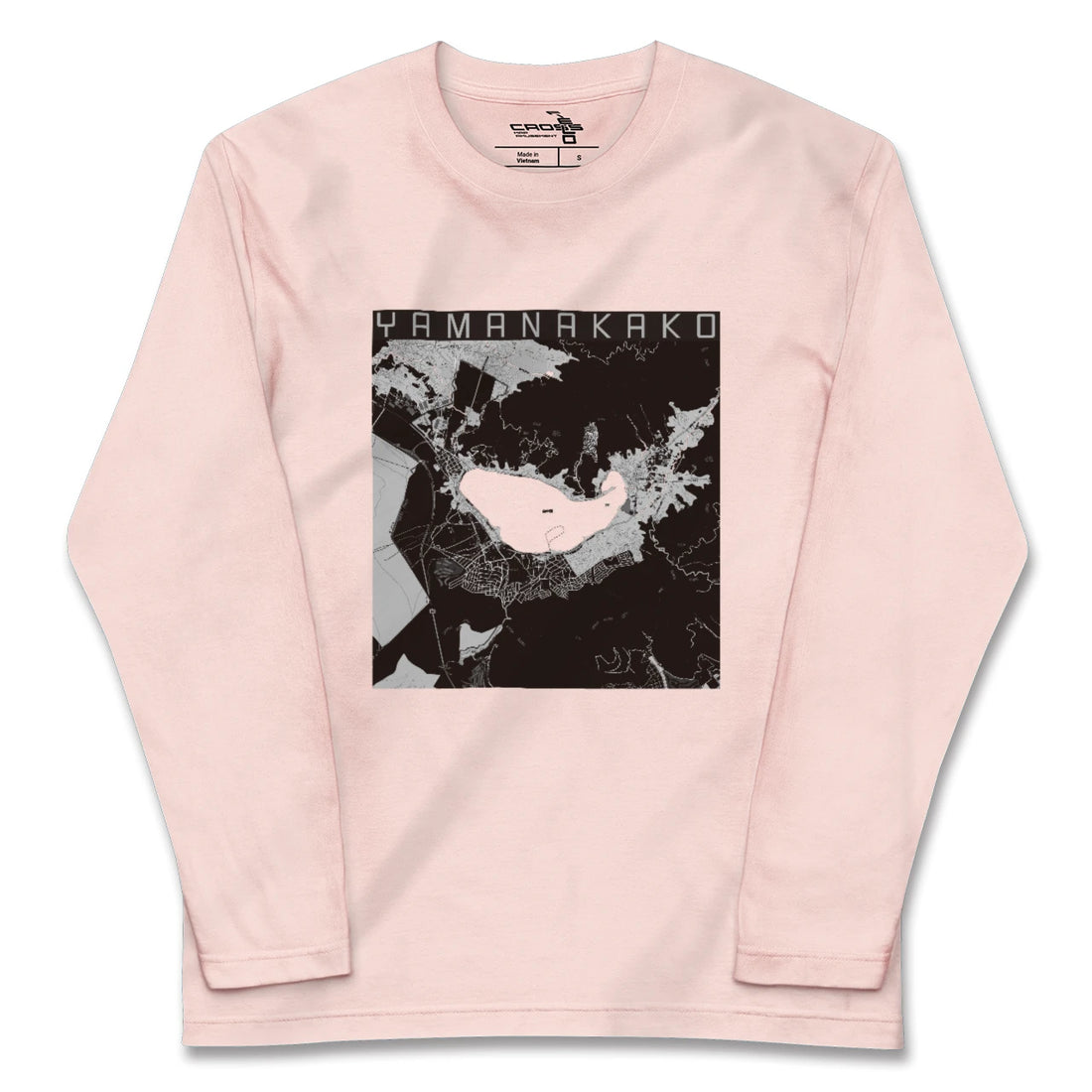 【山中湖（山梨県）】地図柄ロングスリーブTシャツ