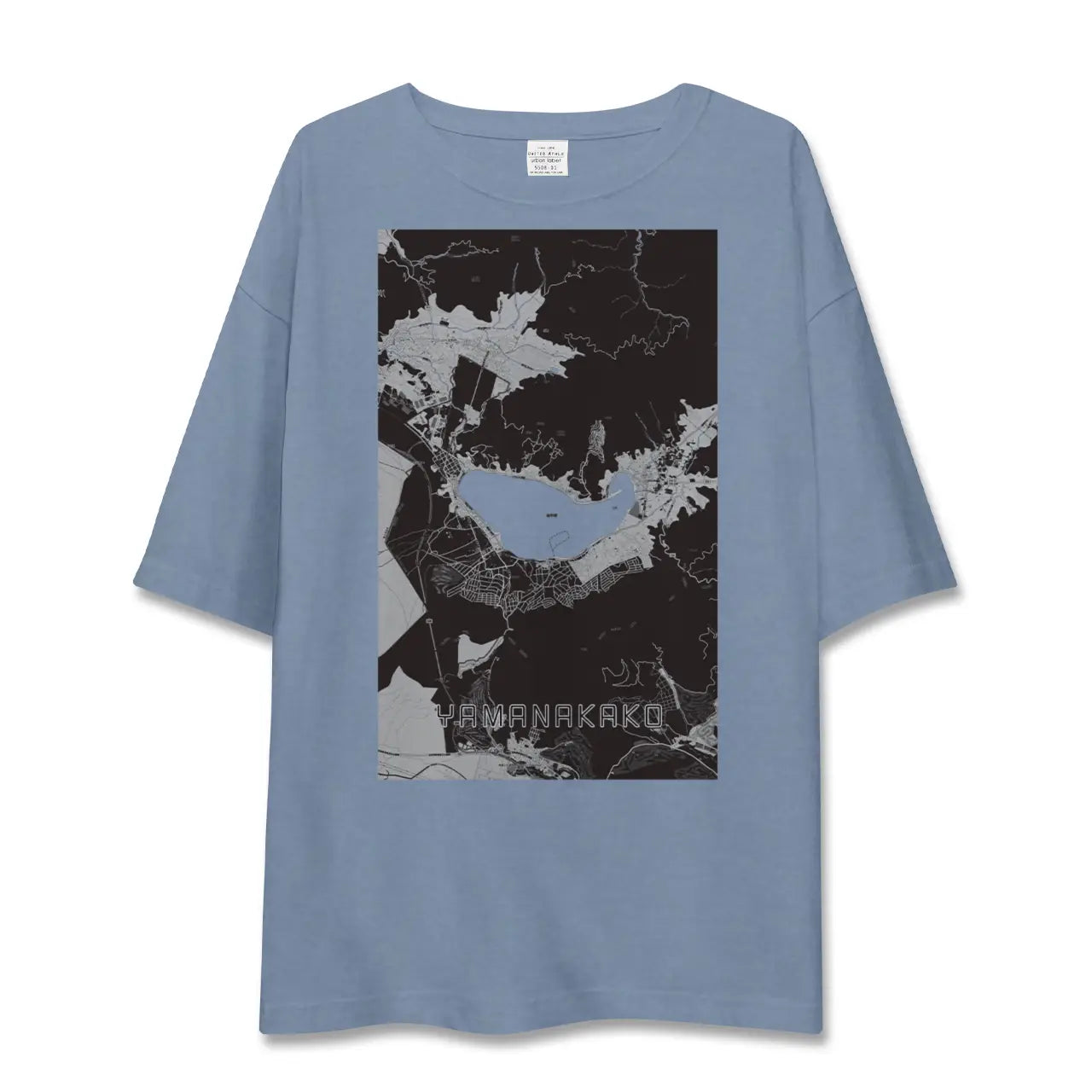【山中湖（山梨県）】地図柄ビッグシルエットTシャツ