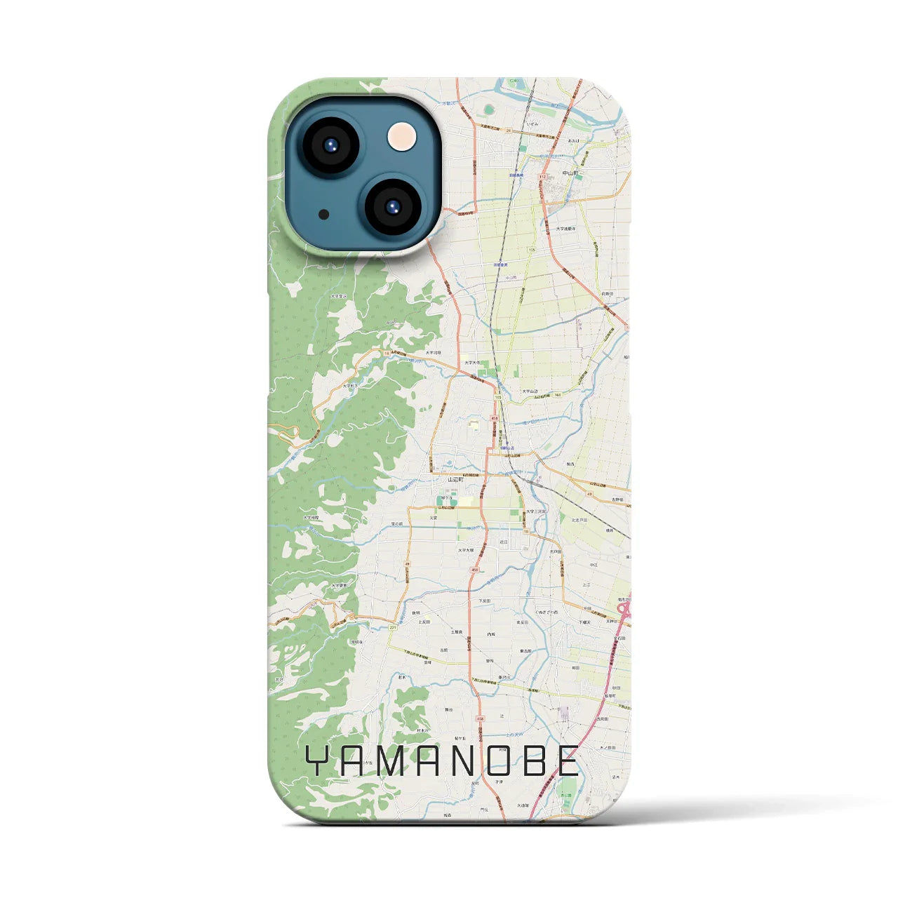 【山辺（山形県）】地図柄iPhoneケース（バックカバータイプ）