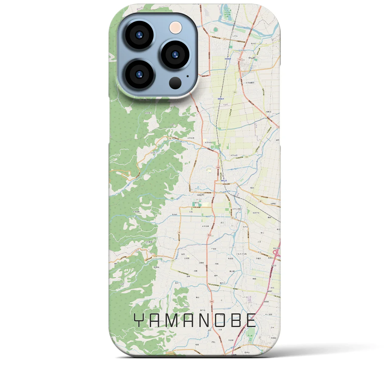 【山辺（山形県）】地図柄iPhoneケース（バックカバータイプ）