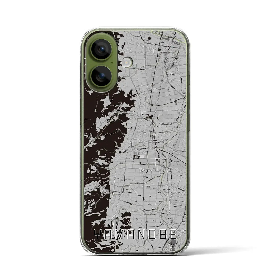 【山辺(山形県)】地図柄iPhoneケース(クリアタイプ)モノトーン・iPhone 17 Pro Max 用