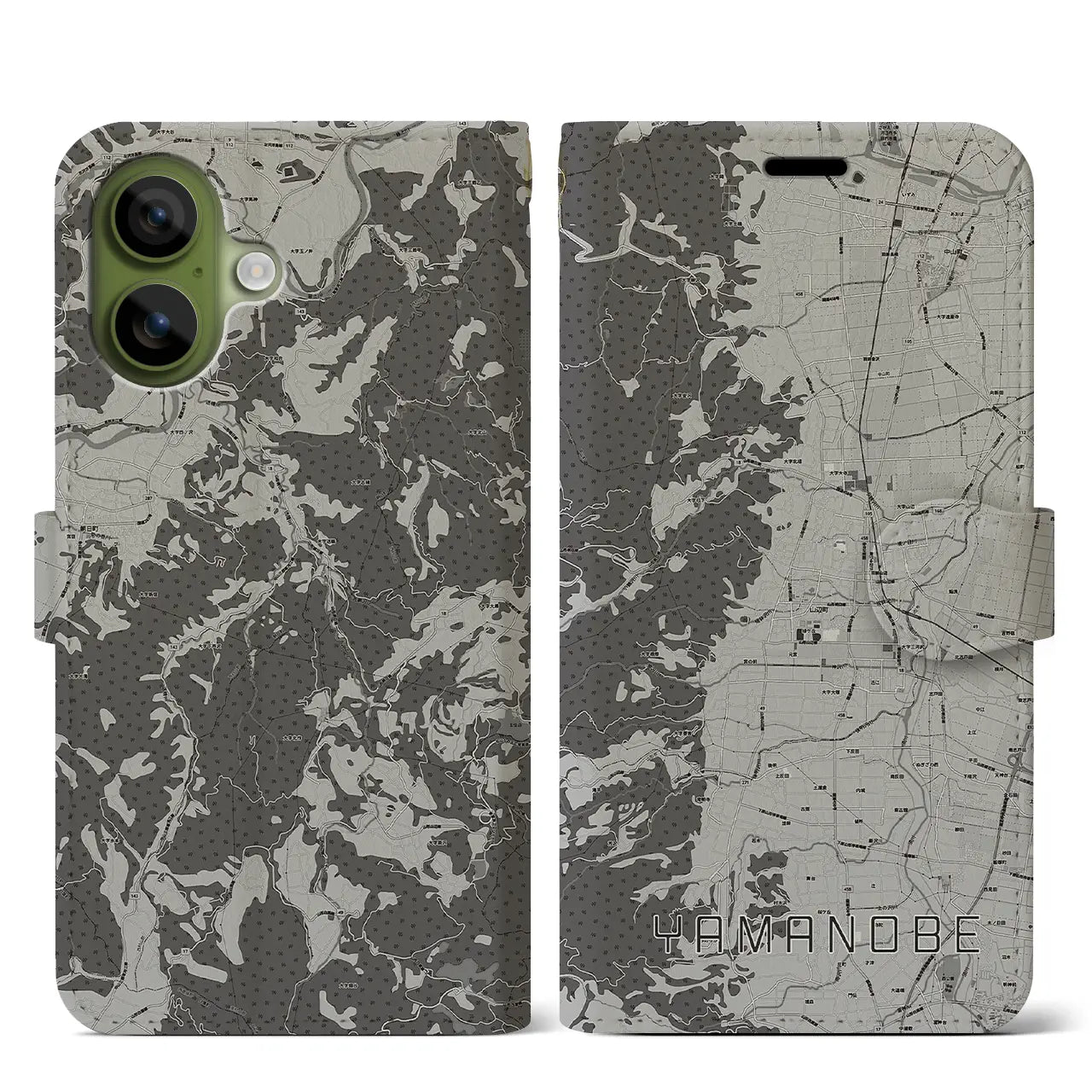 【山辺（山形県）】地図柄iPhoneケース（手帳タイプ）