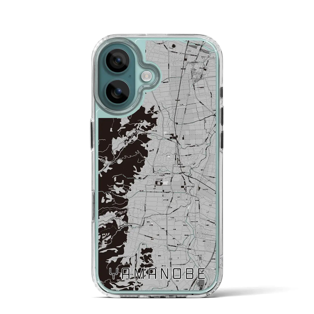 【山辺（山形県）】地図柄iPhoneケース（MagSafeタイプ）モノトーン・iPhone 16 Pro 用