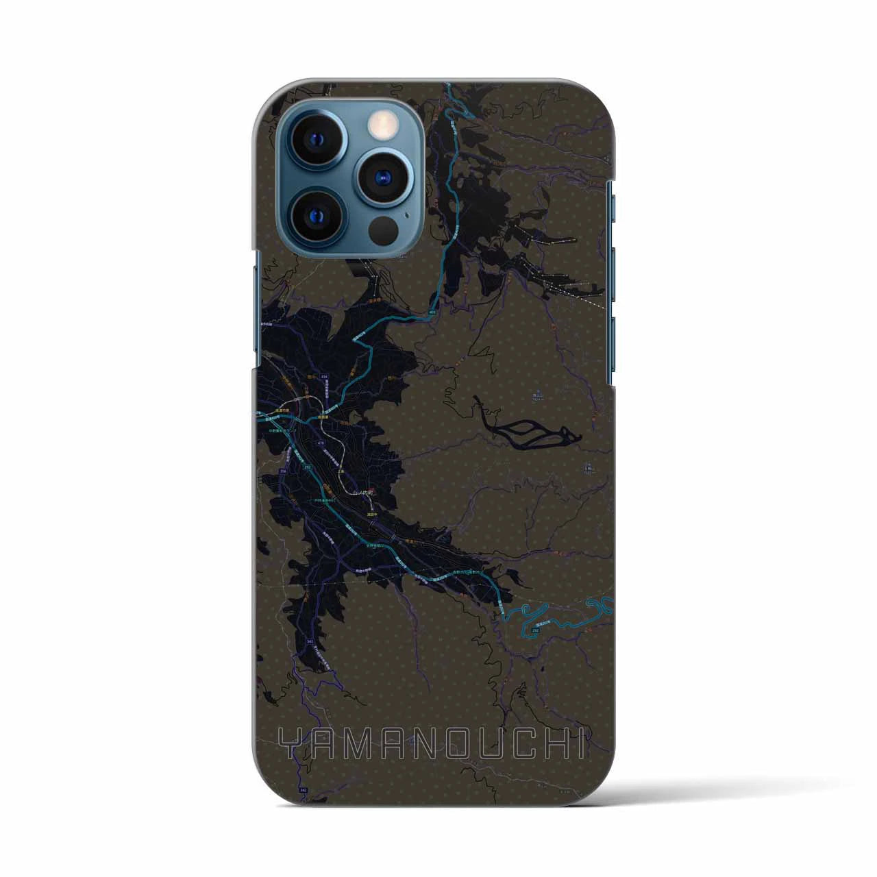 【山ノ内（長野県）】地図柄iPhoneケース（バックカバータイプ）