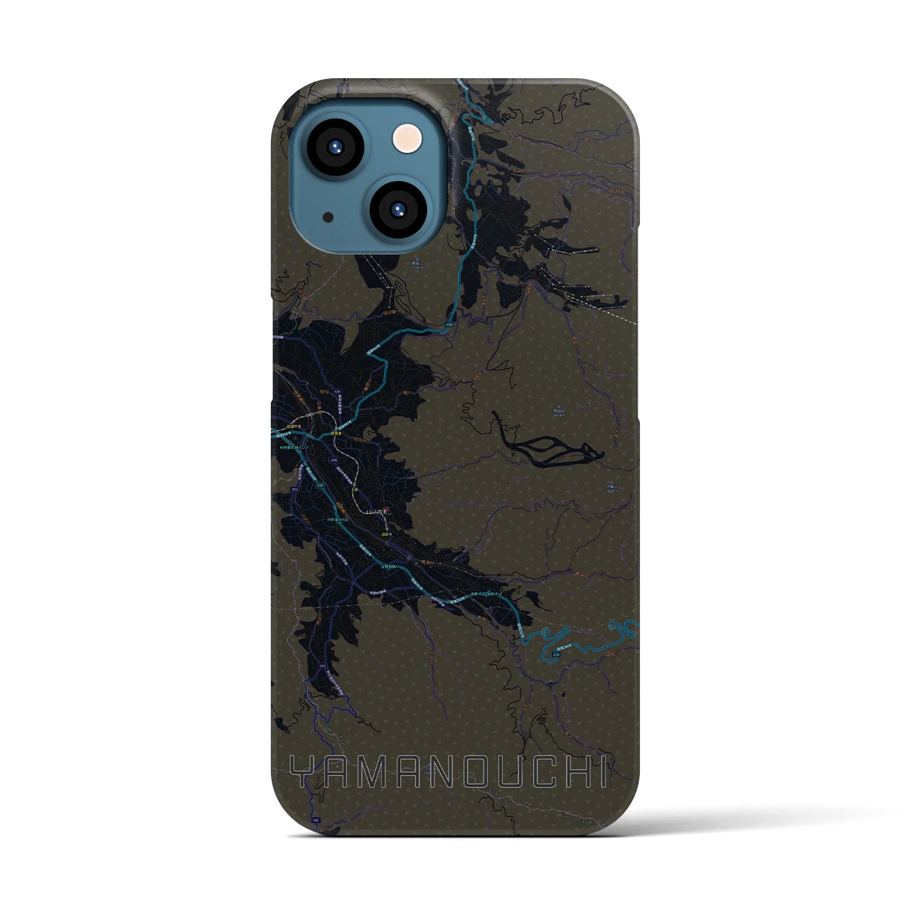 【山ノ内（長野県）】地図柄iPhoneケース（バックカバータイプ）