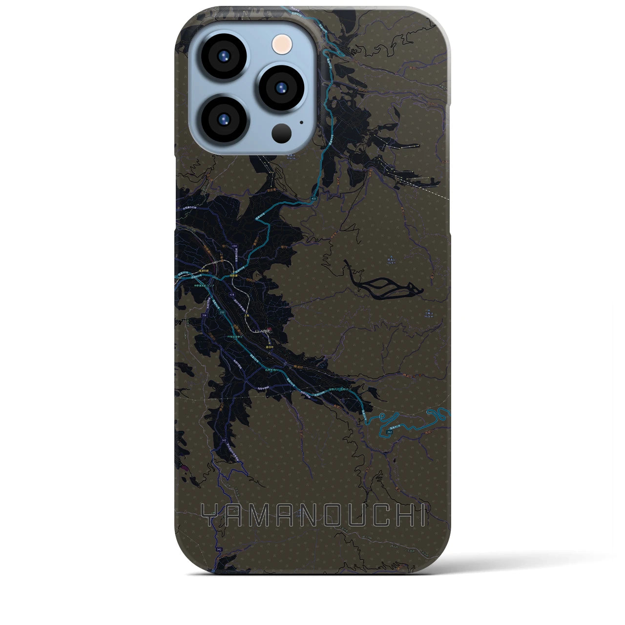 【山ノ内（長野県）】地図柄iPhoneケース（バックカバータイプ）